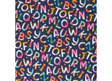 Baumwolle - Buchstaben dunkelblau